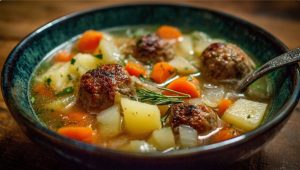 Суп із домашніх фрикадельок