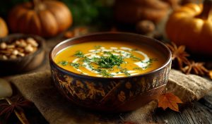 Гарбузовий крем-суп у мисці