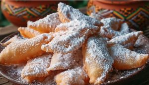 Традиційні українські вергуни на тарілці, рецепт хрустких домашніх вергунів.